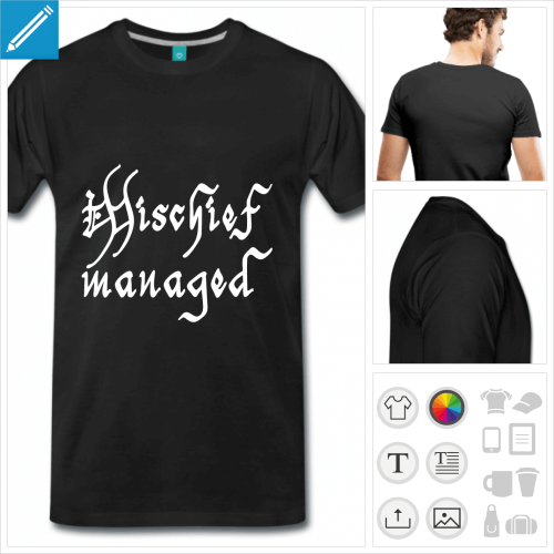T-shirt Hogwarts, mischief managed,  imprimer en ligne.