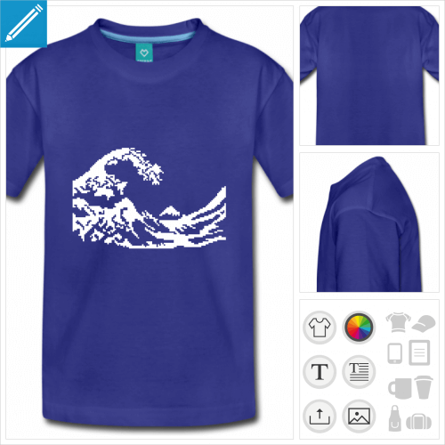 t-shirt simple hokusai geek à personnaliser et imprimer en ligne