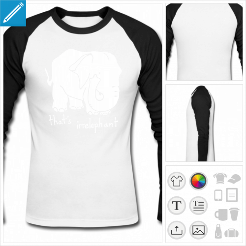 t-shirt baseball irrelephant  personnaliser