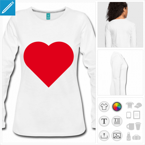 t-shirt femme coeur personnalisable