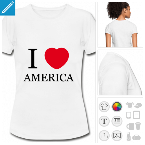 t-shirt femme America personnalisable