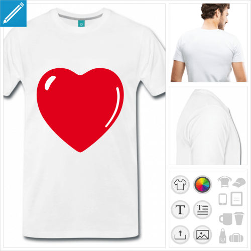 T-shirt I love cur personnalisable  crer soi-mme en ligne.