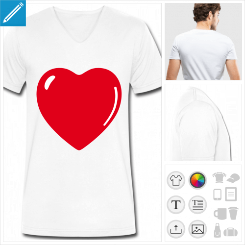 t-shirt homme I love  crer en ligne