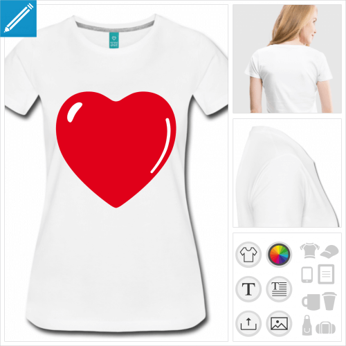 t-shirt femme coeur  crer soi-mme