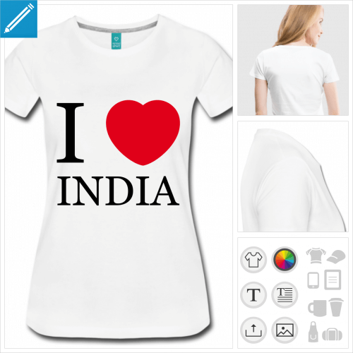 t-shirt Inde  personnaliser en ligne