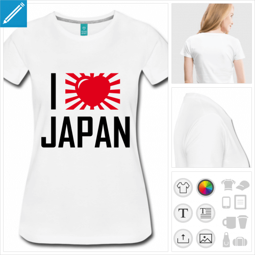 t-shirt femme cur japon  personnaliser en ligne