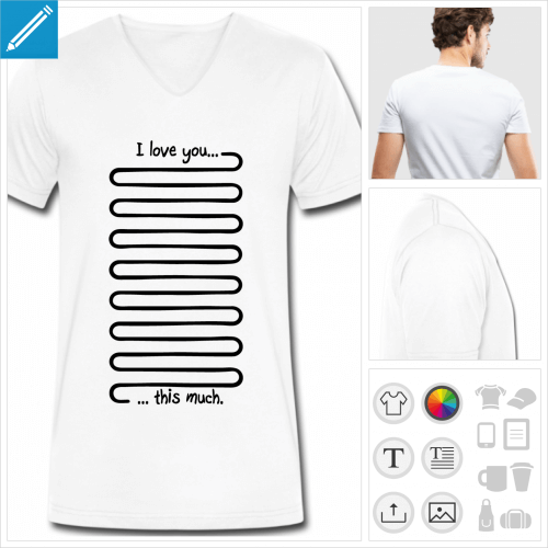 t-shirt simple citation I love  crer soi-mme