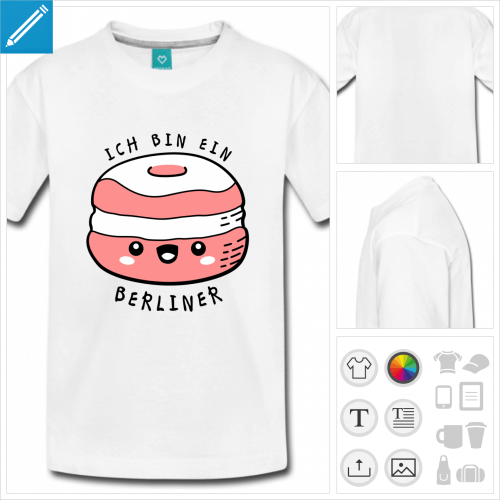 t-shirt adolescent ich bin ein berliner  personnaliser, impression unique