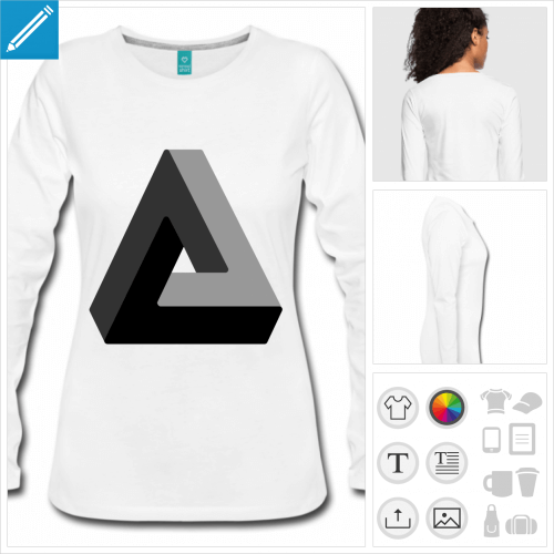 tee-shirt manches longues triangle impossible  personnaliser en ligne