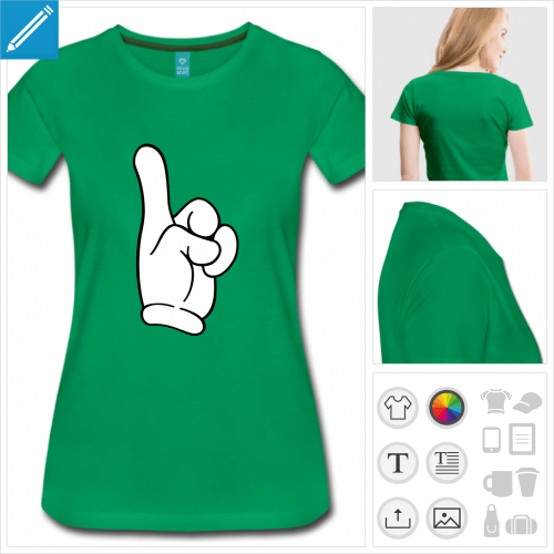 t-shirt femme doigt tendu  imprimer en ligne
