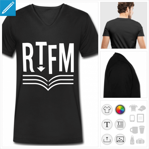 t-shirt pour homme rtfm personnalisable