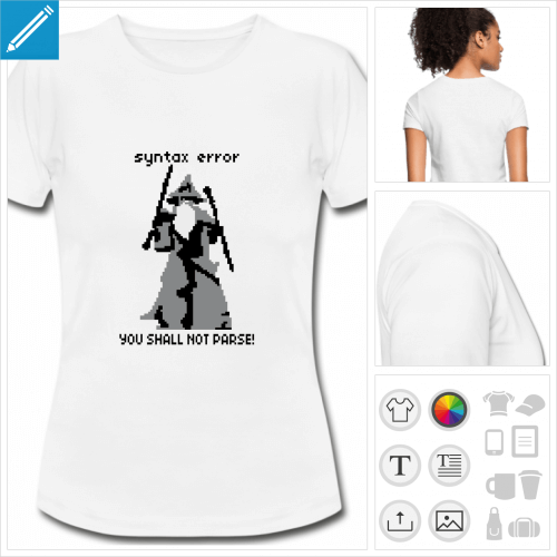 t-shirt blanc simple you shall not pass à imprimer en ligne