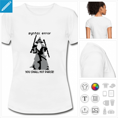 t-shirt blanc simple you shall not pass  imprimer en ligne