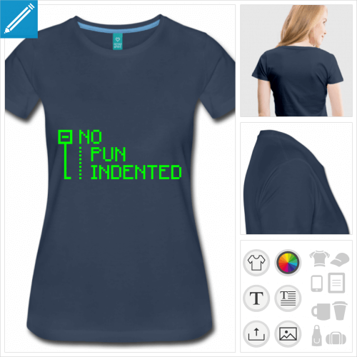 t-shirt femme informatique personnalisable