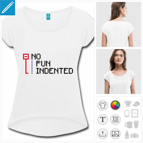 t-shirt cropped nerd  personnaliser en ligne