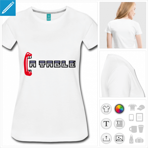 t-shirt simple manger du code  imprimer en ligne