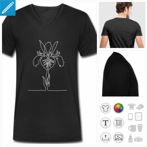 t-shirt fleur  personnaliser et imprimer en ligne