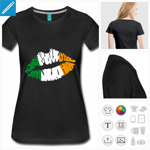 t-shirt noir Saint Patrick  imprimer en ligne