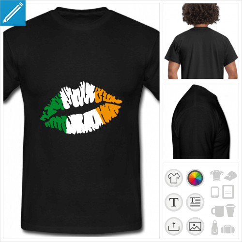 t-shirt pour homme Irlande  crer soi-mme