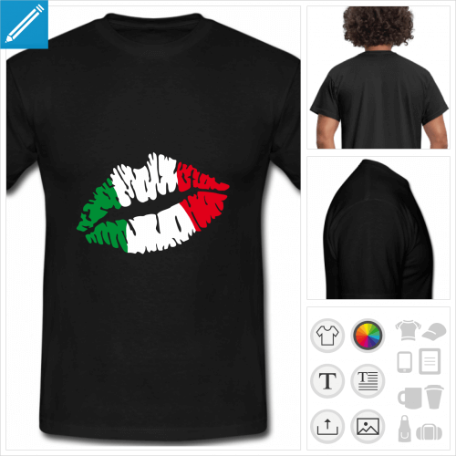 t-shirt pour homme Italie  personnaliser en ligne