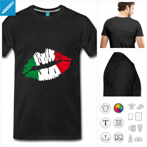 t-shirt homme kiss Italie à créer soi-même