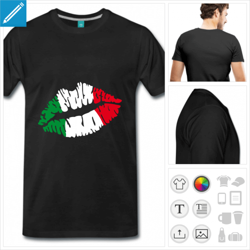 t-shirt homme kiss Italie  crer soi-mme