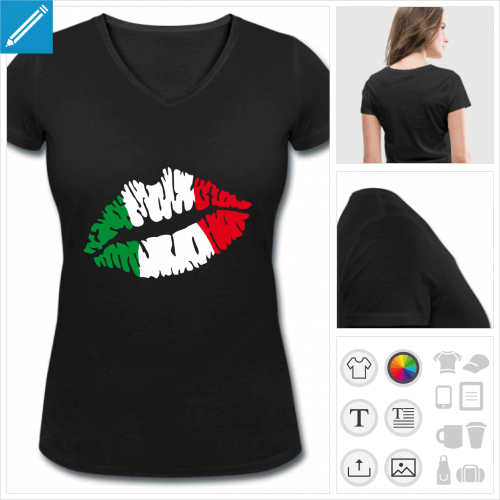 t-shirt col en v italien à créer en ligne