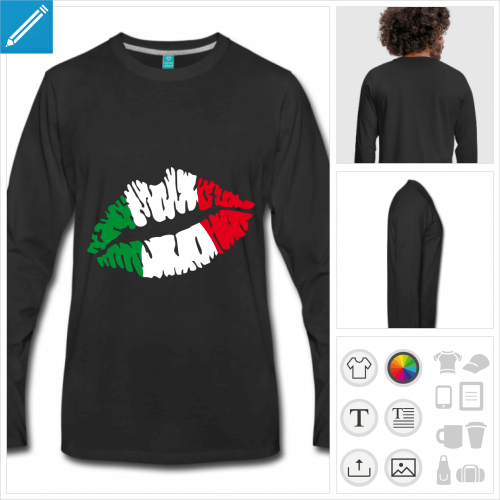 t-shirt kiss Italie à créer soi-même