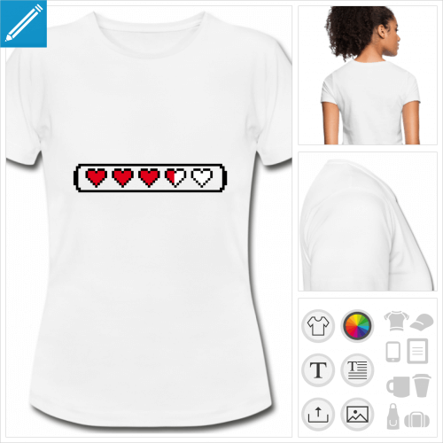 t-shirt femme jeu vido  crer soi-mme