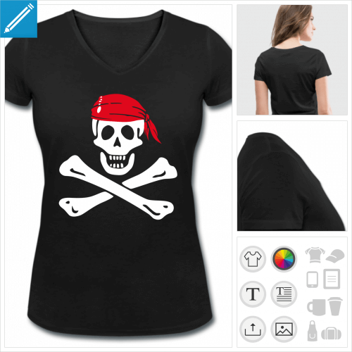 t-shirt drapeau pirate  crer en ligne