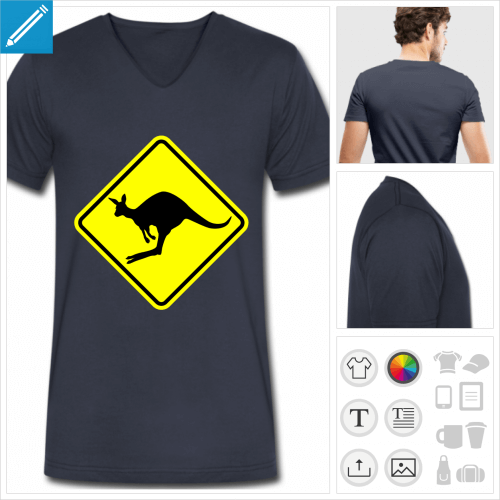 t-shirt kangourou à personnaliser en ligne