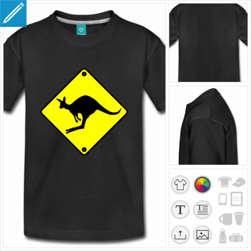 t-shirt ado kangourou  personnaliser et imprimer en ligne