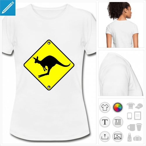 t-shirt basique kangourou  personnaliser, impression unique