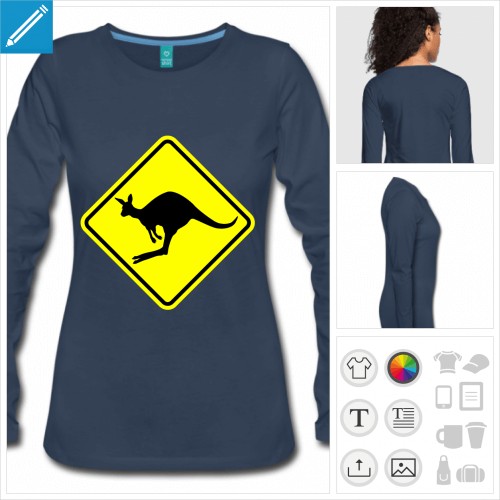 t-shirt attention kangourou à imprimer en ligne