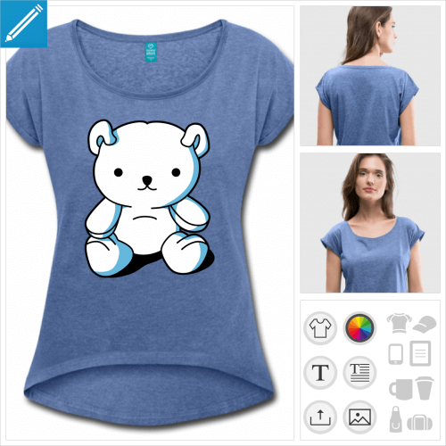 t-shirt femme nounours personnalisable