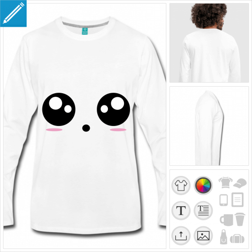 t-shirt smiley kawaii personnalisable