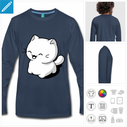 tee-shirt chat kawaii à créer soi-même