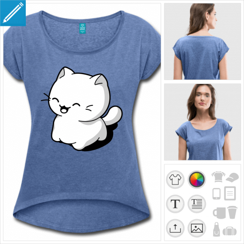 cropped top chat kawaii à personnaliser