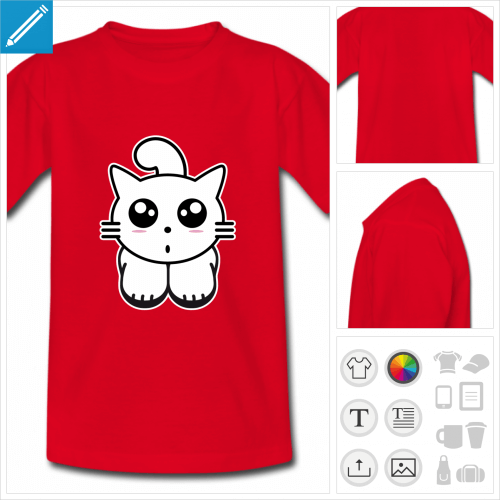 t-shirt chaton kawaii personnalisable