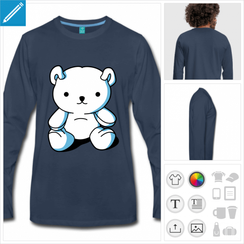 t-shirt homme nounours kawaii personnalisable