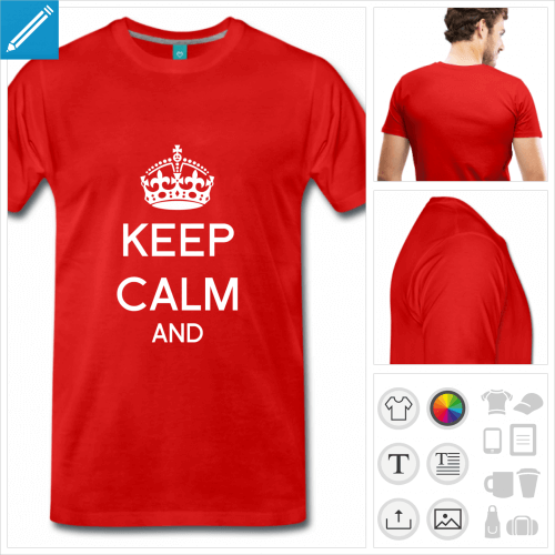 T-shirt keep calm  crer en ligne en ajoutant votre texte