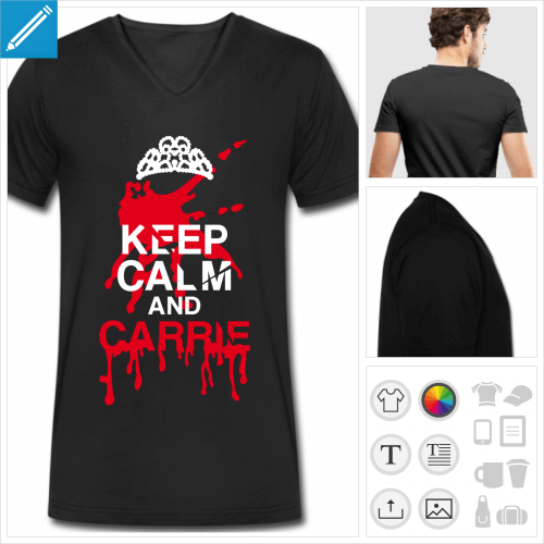 t-shirt pour homme keep calm Halloween  personnaliser et imprimer en ligne