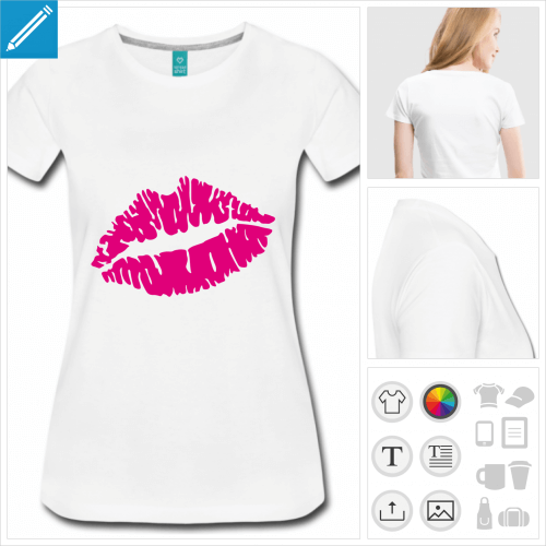t-shirt simple kiss à personnaliser et imprimer en ligne
