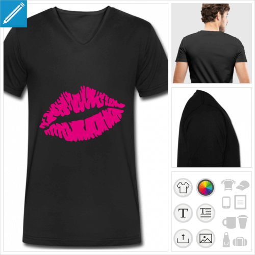 t-shirt pour homme kiss à créer en ligne