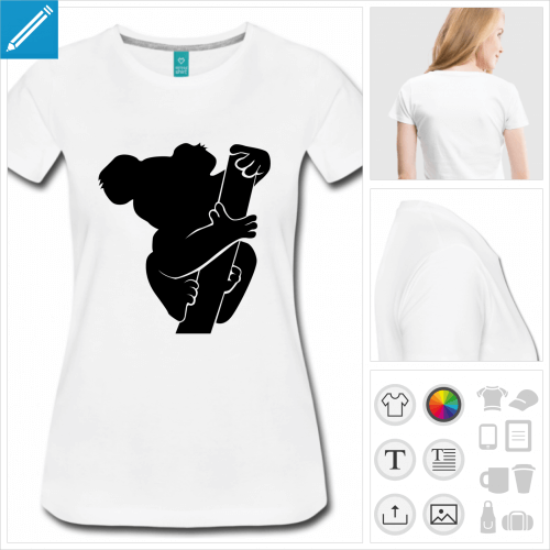 t-shirt koala  personnaliser et imprimer en ligne