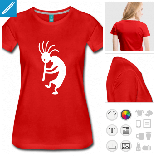 t-shirt femme kokopelli  personnaliser et imprimer en ligne