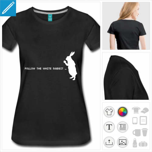 t-shirt femme Lapin blanc  personnaliser