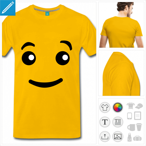 T-shirt Lego, yeux interrogatifs de bonhomme lego  personnaliser.