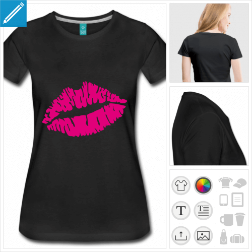 t-shirt basique bouche à créer soi-même