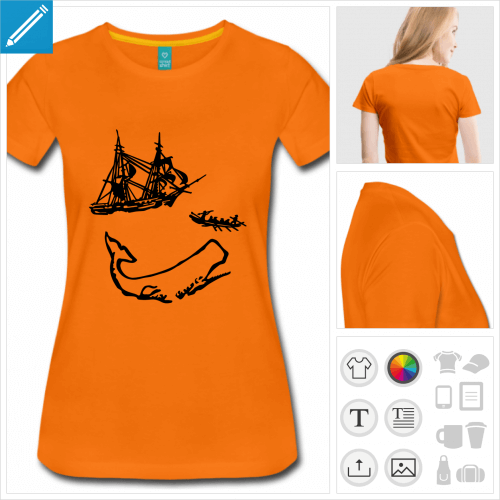 t-shirt femme moby dick  personnaliser et imprimer en ligne